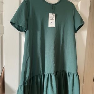 Zara Drop Hem Scoop Neck Dress